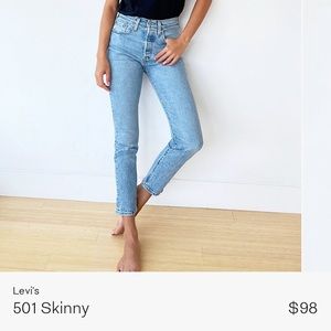 Levi 501 skinny high waist jeans
